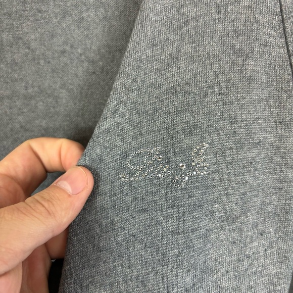 LIN JEANS LIU JO GRAY LONG SLEEVE TOP CARDIGAN ITALY SIZE SMALL SWEATER SILK - Picture 3 of 10